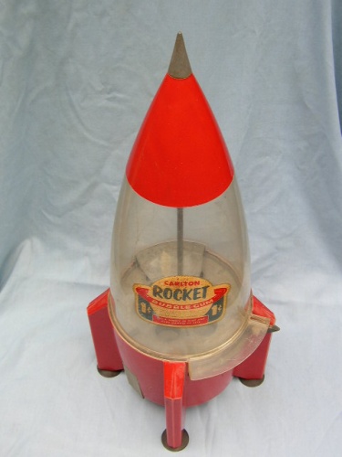 Appraisal: Carlton Rocket Bubble Gum Machine A rocket shaped bubble gum