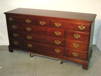 Appraisal: Cherry Chippendale style triple dresser th century