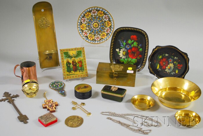 Appraisal: Lot of Assorted Russian Decorative Articles including Orthodox Christian enamelware