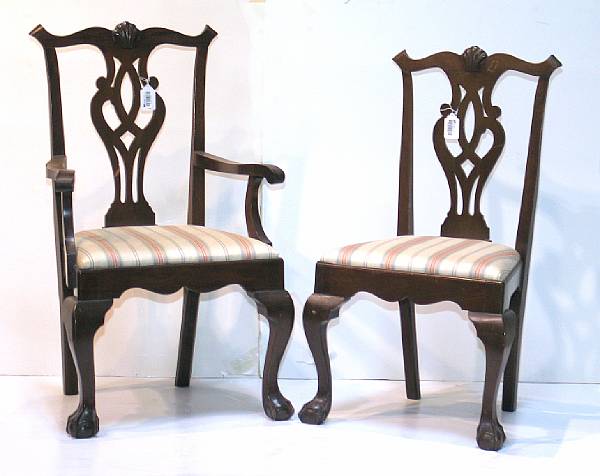 Appraisal: A group of four George III style mahogany chairs