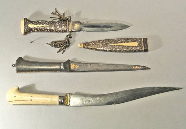 Appraisal: A lot of three Indo-Persian daggers th century Comprising A