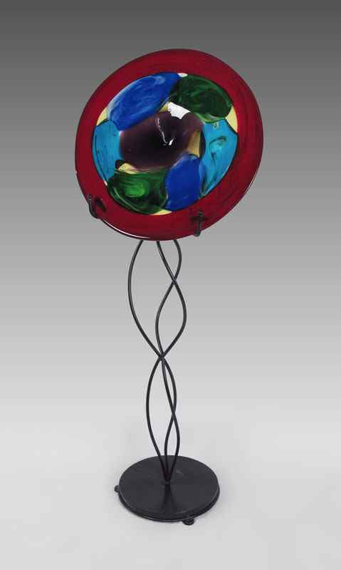 Appraisal: SDS SEAPOOT ART GLASS BOWL ON METAL STAND Original SDS