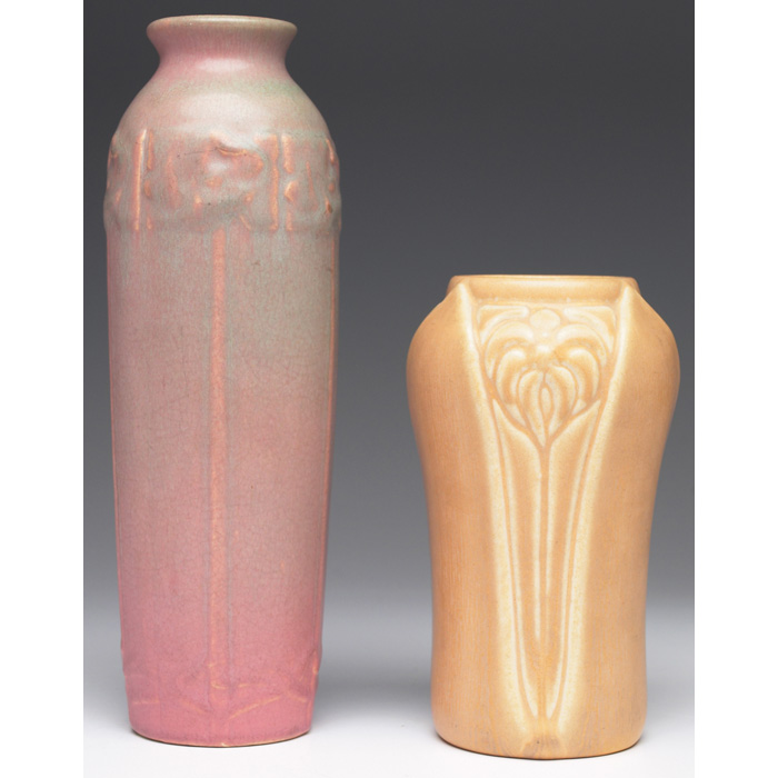 Appraisal: Rookwood vase Arts and Crafts rose designs under a pink