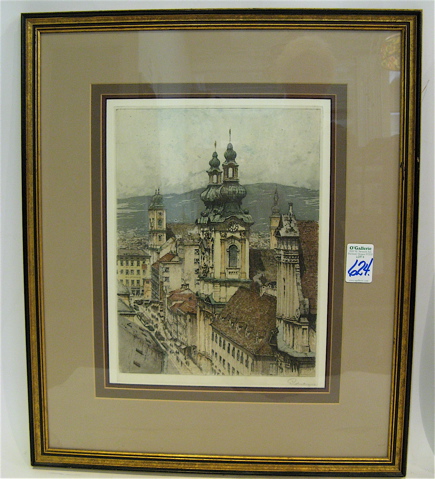 Appraisal: JOSEF EIDENBERGER ETCHING AND AQUATINT Austrian - titled Zons Germany