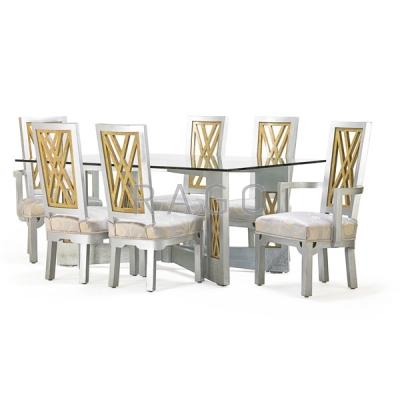 Appraisal: JAMES MONT Dining table and six chairs Condition Report