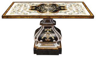 Appraisal: Continental Pietra Dura Marble Foyer Table Continental pietra dura and