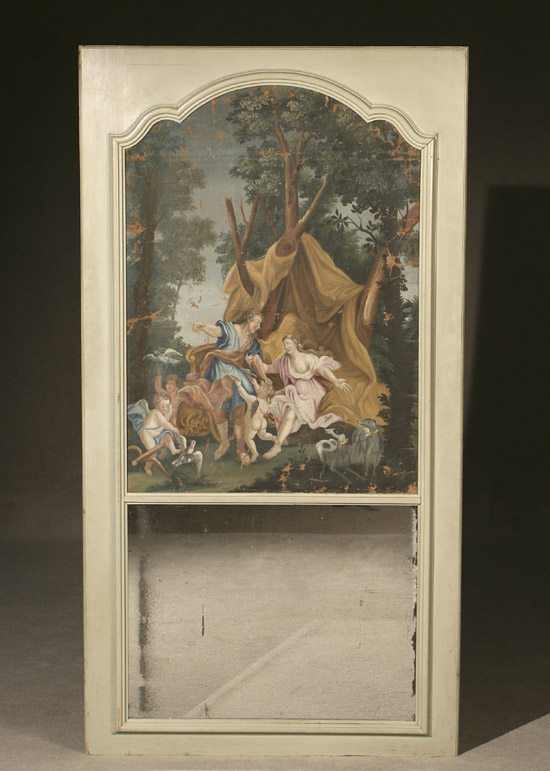 Appraisal: Louis XVI Style Gray Painted Trumeau Late th Century The