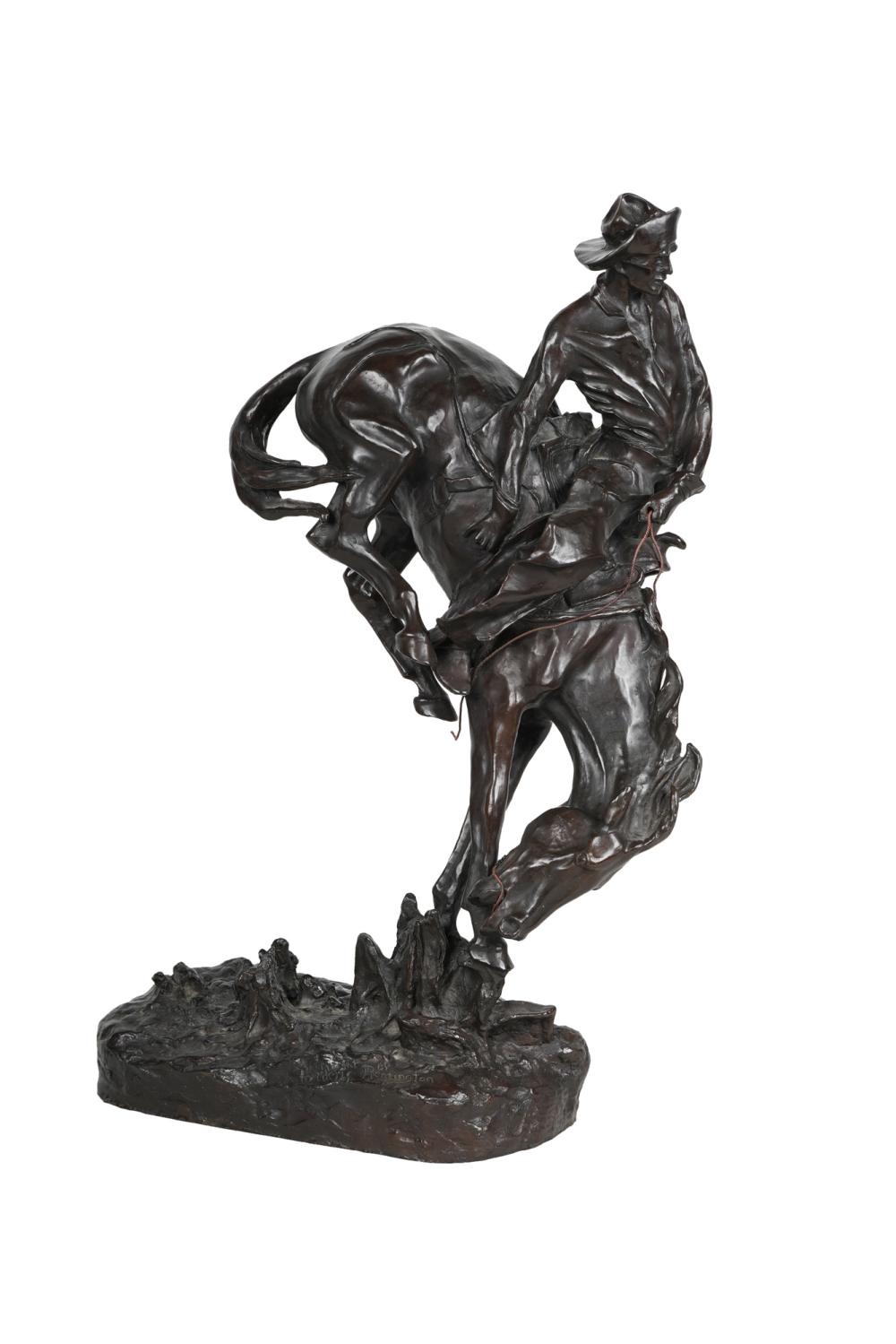 Appraisal: AFTER FREDERIC REMINGTON THE OUTLAW bronze inscribed in casting Provenance