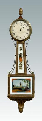 Appraisal: American Federal banjo clock white-painted dial signed quot Warranted by