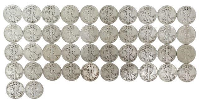 Appraisal: lot of U S Walking Liberty half dollars S D