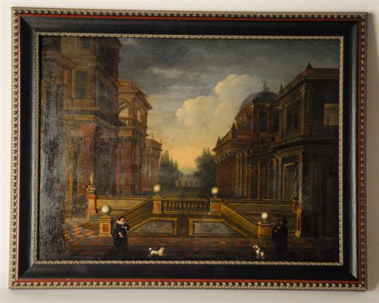 Appraisal: Mid- th C Continental Oil on Panel Painting of a