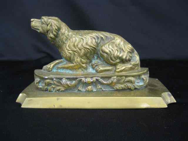 Appraisal: Brass Statue of a Dog at Rest Victorian '' x