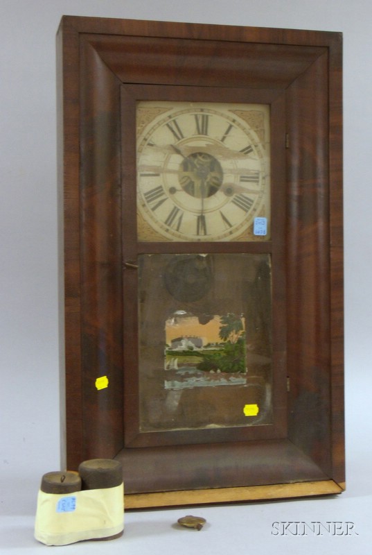 Appraisal: Mahogany Ogee Shelf Clock by Alden Atikins Bristol Connecticut the