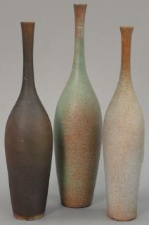 Appraisal: Three Madoura pottery bottle form Faience vases with mark on