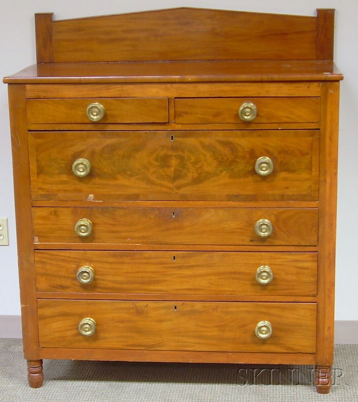 Appraisal: Empire Pine and Mahogany Veneer Bureau