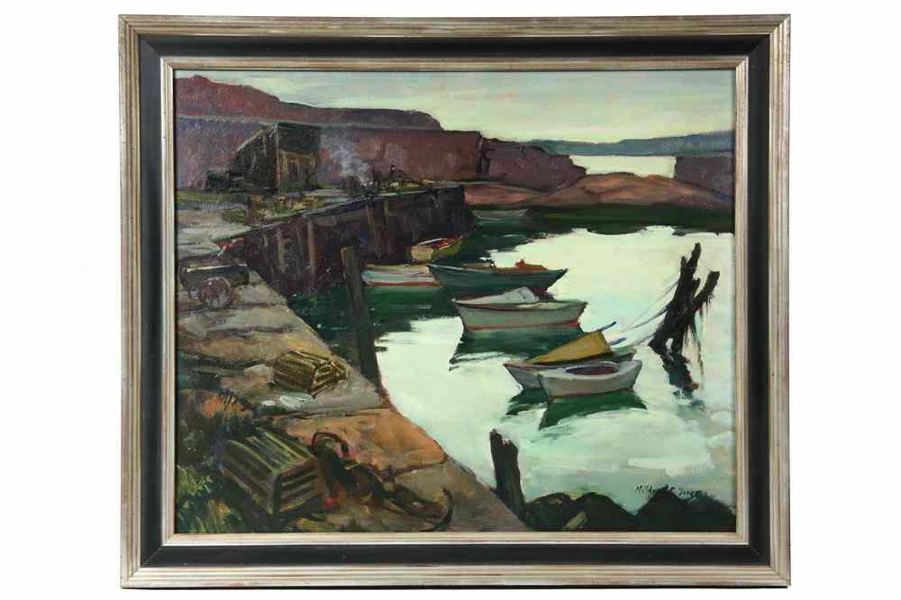 Appraisal: OOB - Pierside Launches Pigeon Cove by Mildred C Jones