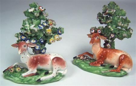 Appraisal: Two similar late th century Derby bocage models each of