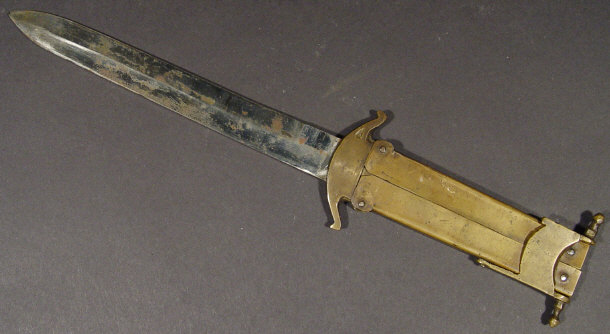 Appraisal: Military brass folding trench knife cm in length