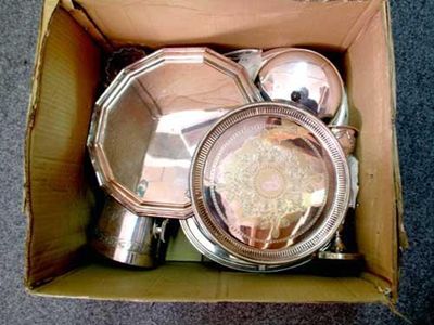 Appraisal: A small quantity of plated ware a turnover dish a