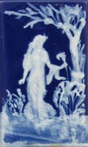 Appraisal: Pate-sur-Pate Tile Elegant blue tile with a mythological theme of