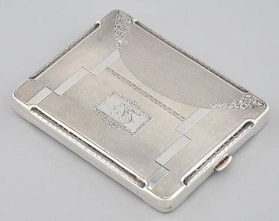 Appraisal: A Silver Gold Washed Cigarette Case Czechoslovakia ca - Rectangular