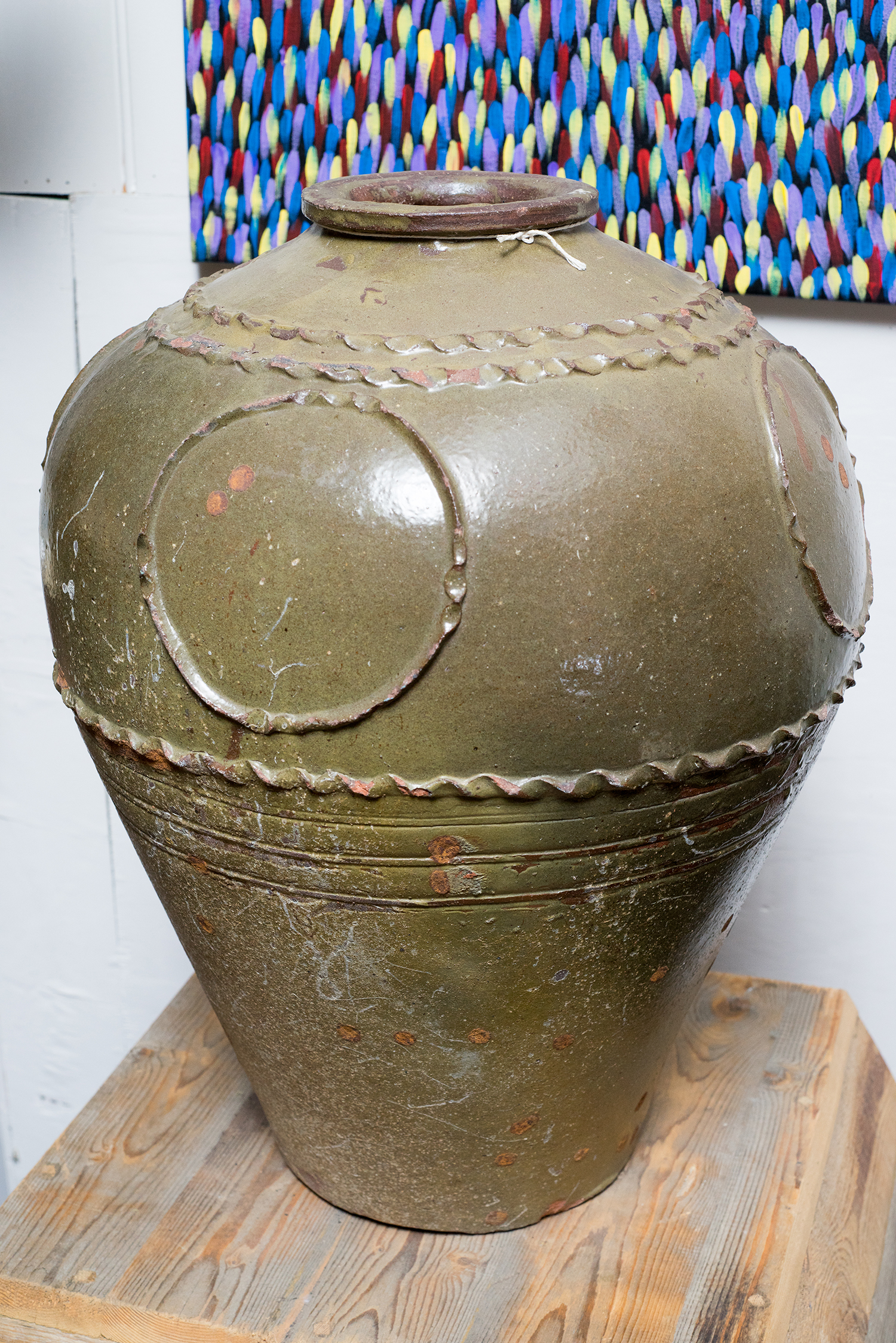 Appraisal: A th CENTURY MORROCCAN URN Glazed with olive tones h