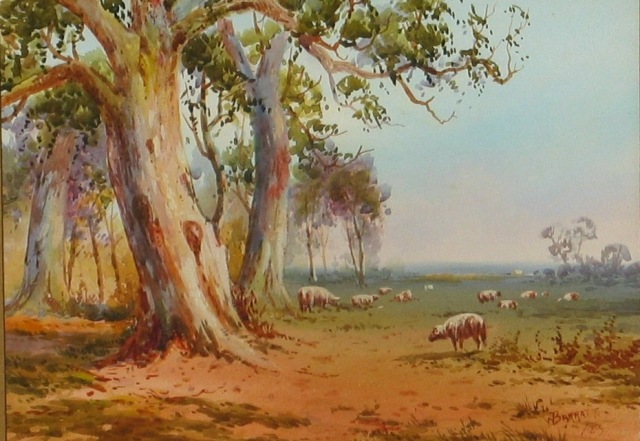 Appraisal: Walter A Barratt working c - Landscape with Sheep and