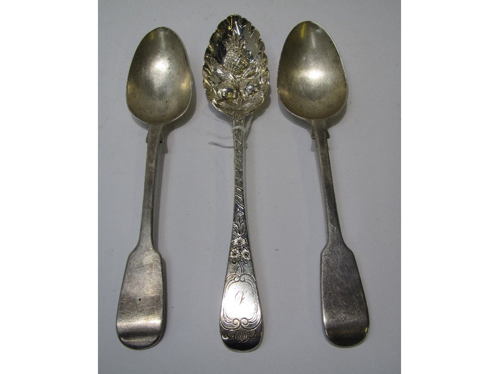 Appraisal: Lot comprising pair of silver tablespoons London and a silver