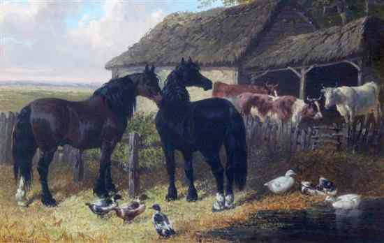 Appraisal: John Frederick Herring Jnr - pair of oils on millboard