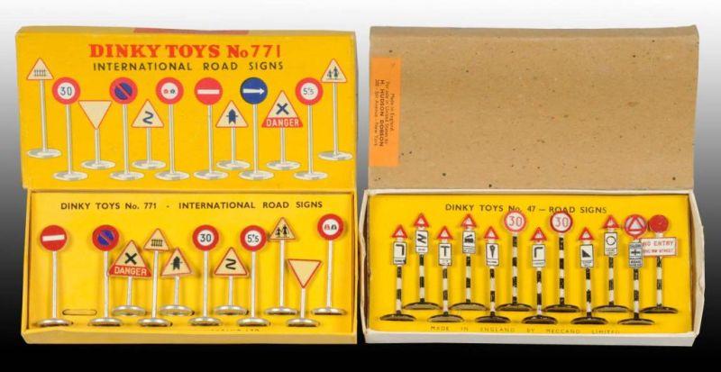 Appraisal: Lot of Dinky Toys Die-Cast Road Sign Sets O B