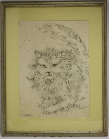 Appraisal: GIORGIO PERFETTI - ITALY TITLED CAT GRAPHITE DRAWING ON PAPER