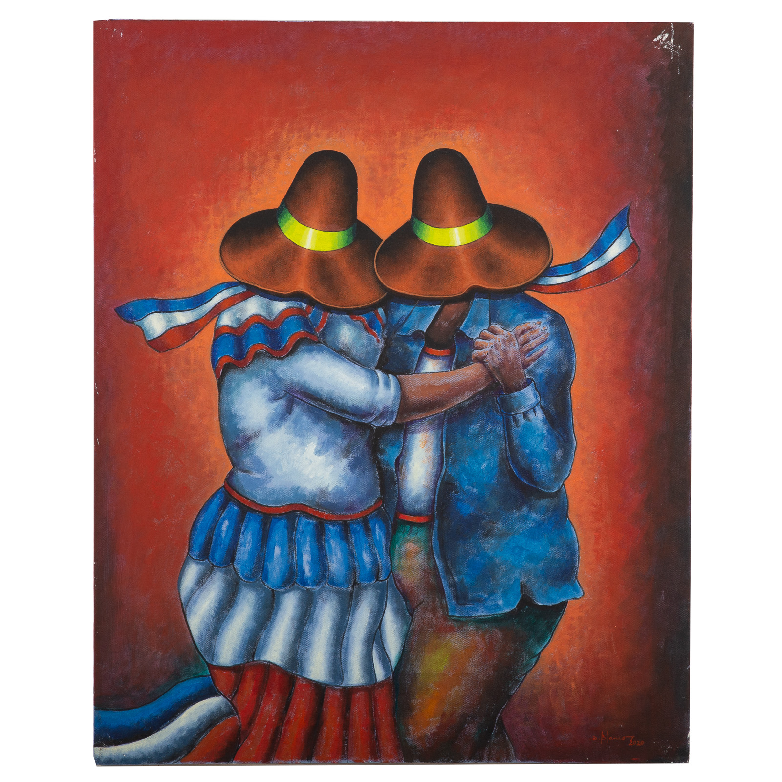 Appraisal: DIONISIO BLANCO DANCING COUPLE ACRYLIC AND OIL Dominican b From