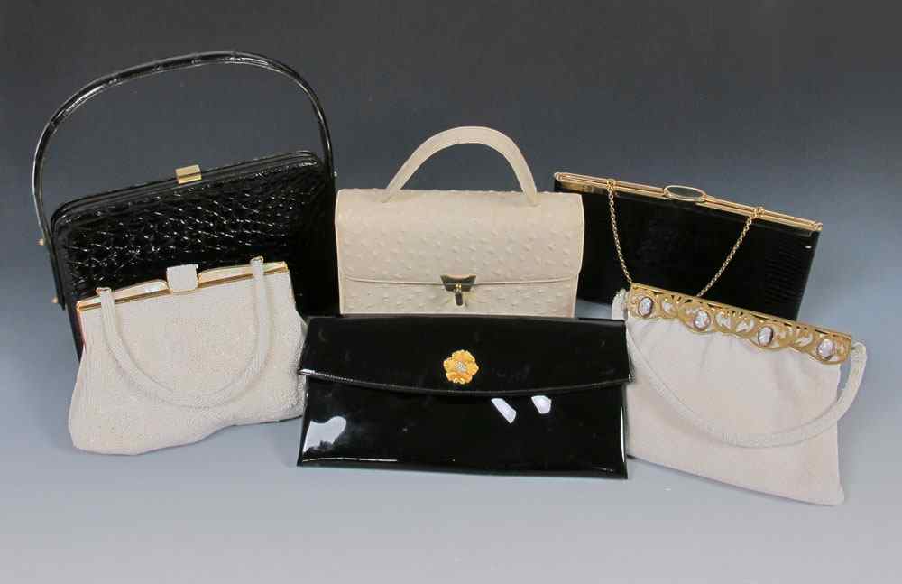 Appraisal: ESTATE FOUND VINTAGE HANDBAGS To include French Coblentz leather and