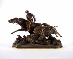 Appraisal: Isidore Bonheur French - The Buffalo Hunt bronze Height inches