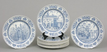 Appraisal: A Set of Twelve Wedgwood Yale Plates Produced in this