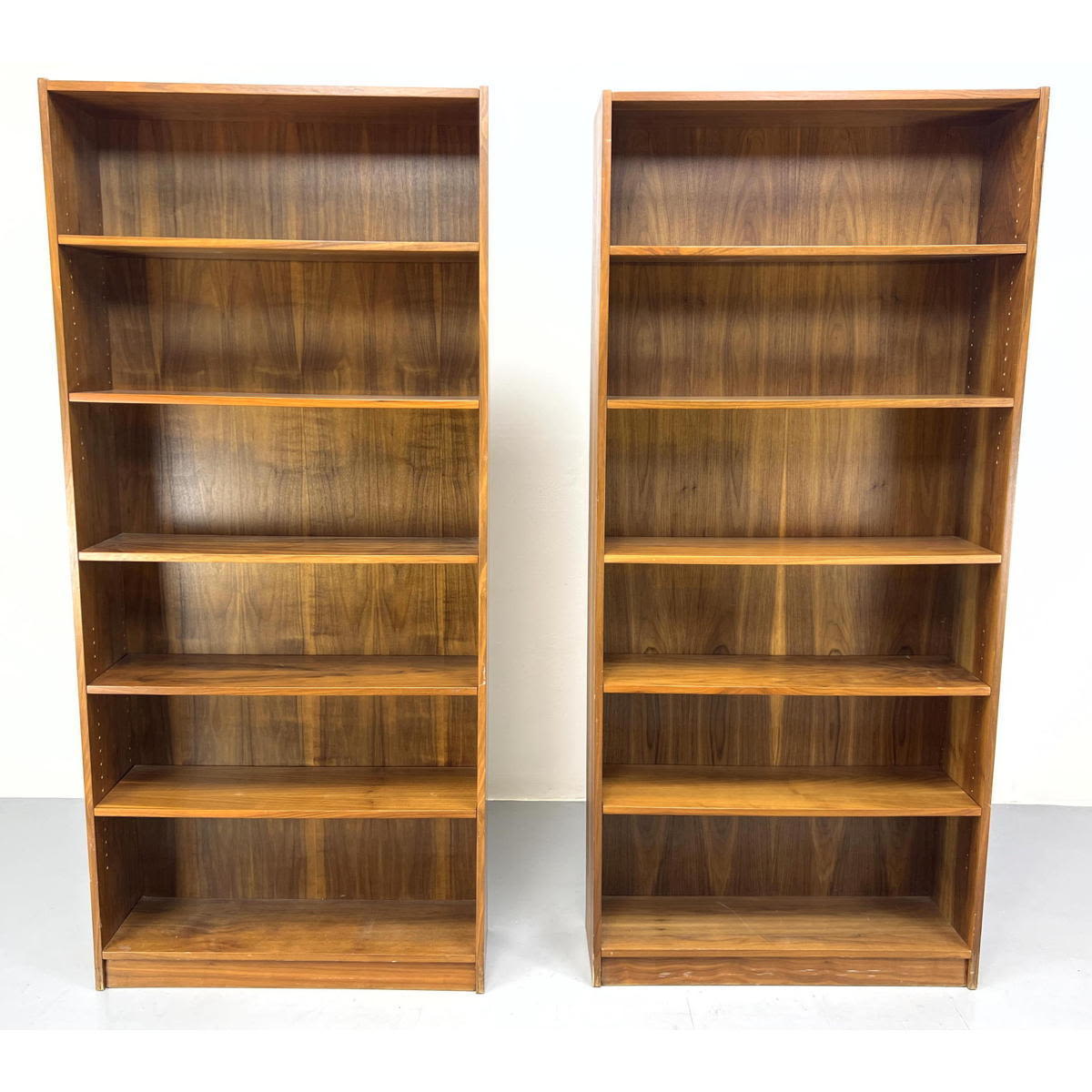 Appraisal: Pair Danish Modern Teak Shelf Unit Cabinets Dimensions H inches