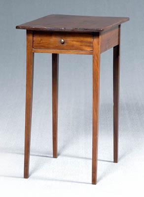 Appraisal: Federal mahogany one-drawer stand pine secondary dovetailed drawer tapered square