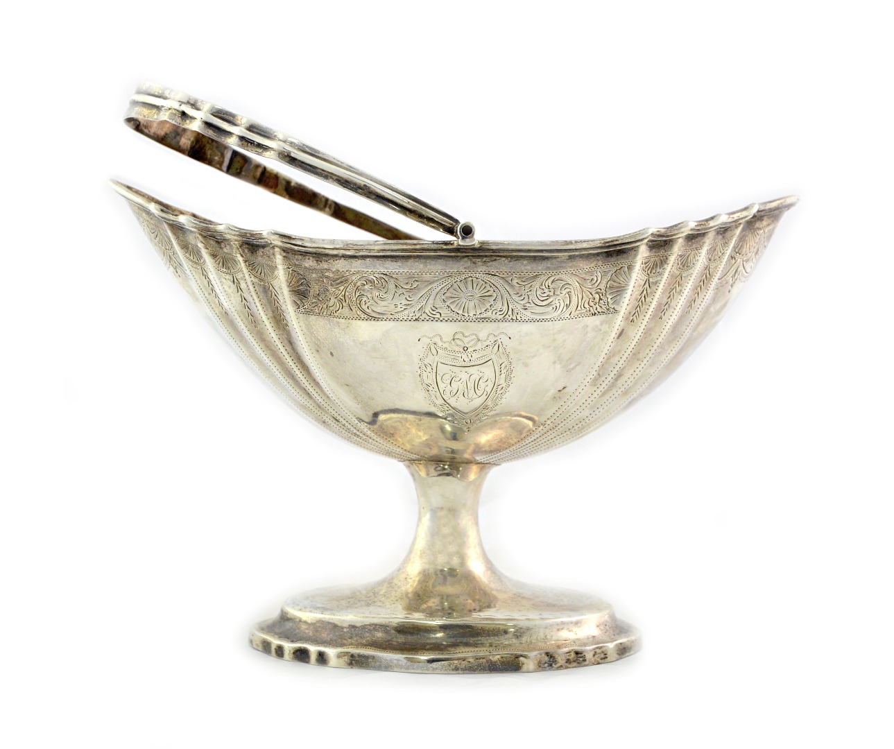 Appraisal: A George III Irish silver sugar basket Dublin makers mark