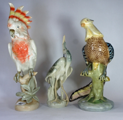 Appraisal: Royal Dux Large Model of a Parrot on Branch Heron