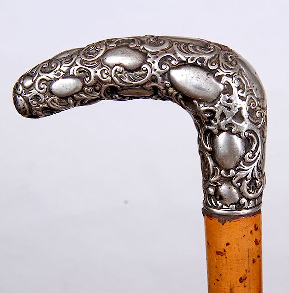 Appraisal: Silver Dress Cane Ca - An unsigned but tested sterling