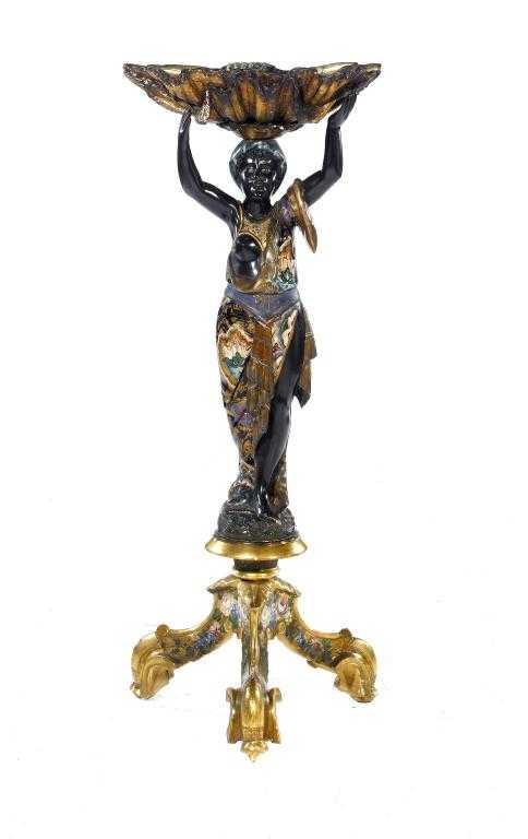 Appraisal: A VENETIAN FEMALE BLACKAMOOR TORCH RE in the form of