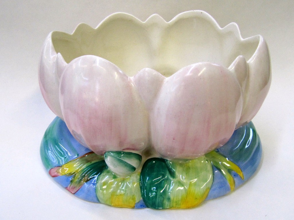 Appraisal: Clarice Cliff pink waterlily planter