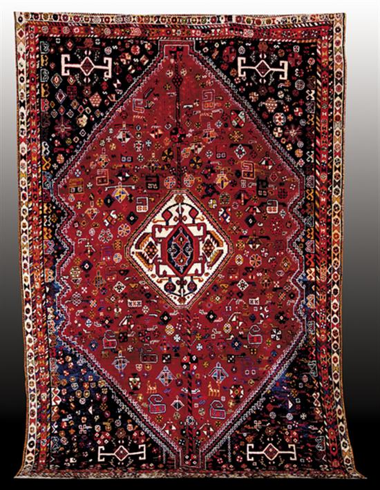 Appraisal: Old Persian Qashquie carpet circa s ' x ' Good