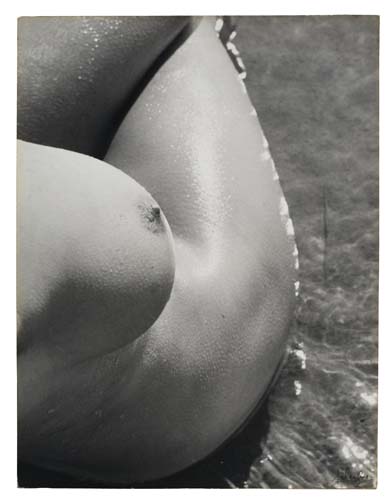 Appraisal: CLERGUE LUCIEN - Nude study breast and thigh Ferrotyped silver