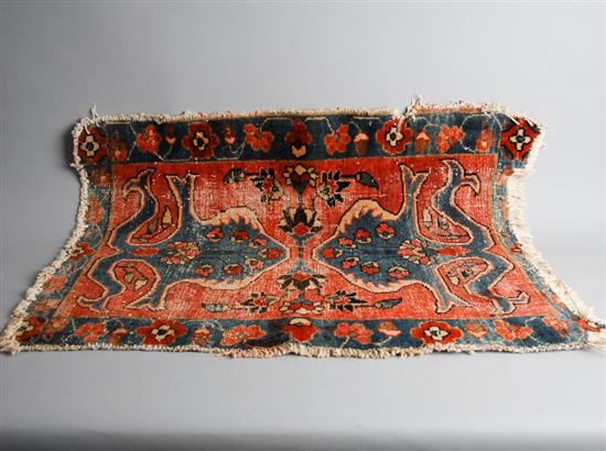 Appraisal: Antique Hamadan Mat worn ' x '