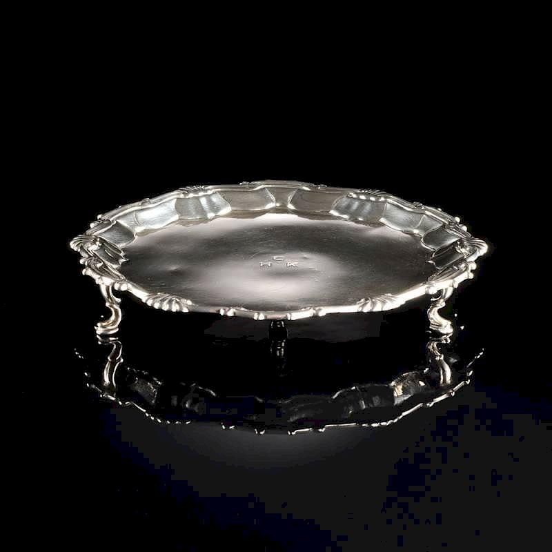 Appraisal: A WILLIAM PRESTON GEORGE II STERLING SILVER SALVER LONDON CIRCA