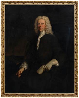 Appraisal: th century British portrait three-quarter length portrait of wigged gentleman