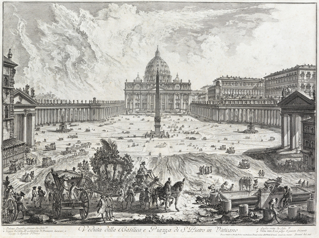 Appraisal: GIOVANNI B PIRANESI Two etchings from the Vedute di Roma