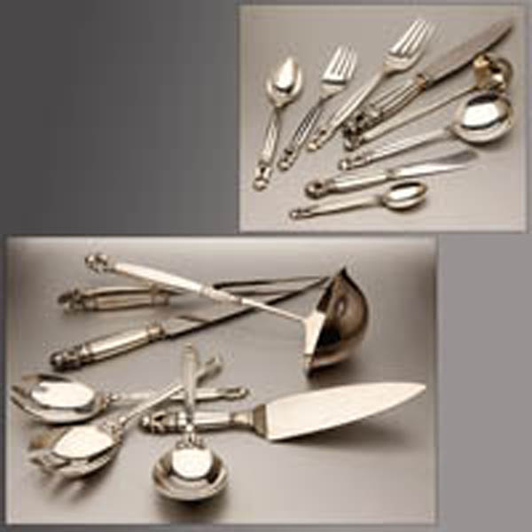 Appraisal: A Georg Jensen sterling 'Acorn' flatware service A Georg Jensen