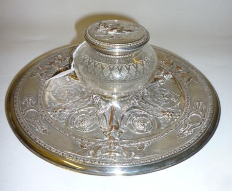 Appraisal: A VICTORIAN ELECTROTYPE INKSTAND maker Elkington in the Renaissance Revival